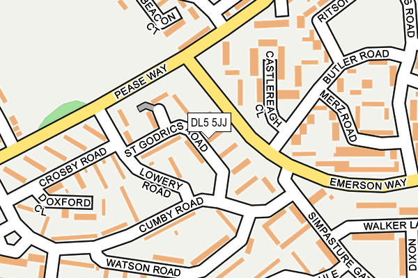DL5 5JJ map - OS OpenMap – Local (Ordnance Survey)