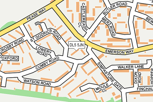 DL5 5JN map - OS OpenMap – Local (Ordnance Survey)