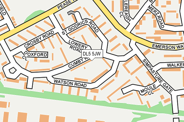 DL5 5JW map - OS OpenMap – Local (Ordnance Survey)