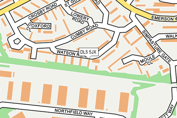 DL5 5JX map - OS OpenMap – Local (Ordnance Survey)