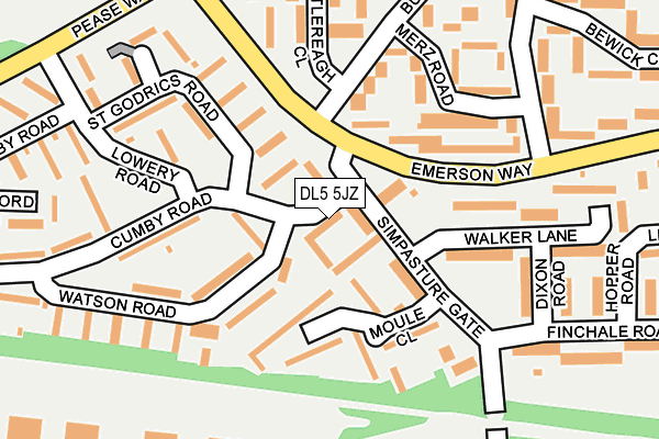 DL5 5JZ map - OS OpenMap – Local (Ordnance Survey)