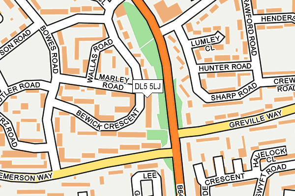 DL5 5LJ map - OS OpenMap – Local (Ordnance Survey)