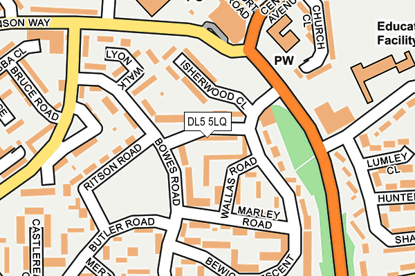 DL5 5LQ map - OS OpenMap – Local (Ordnance Survey)
