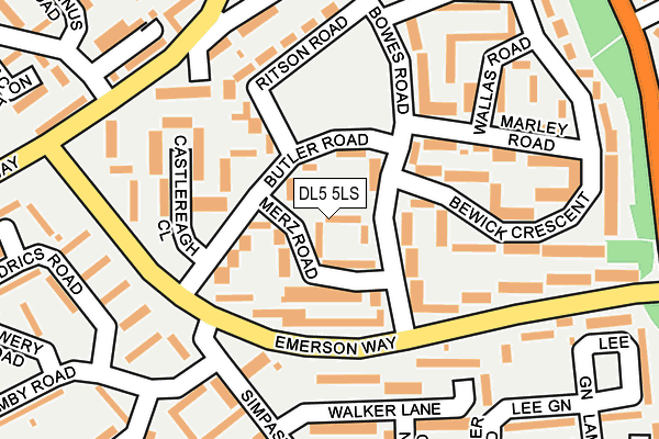 DL5 5LS map - OS OpenMap – Local (Ordnance Survey)