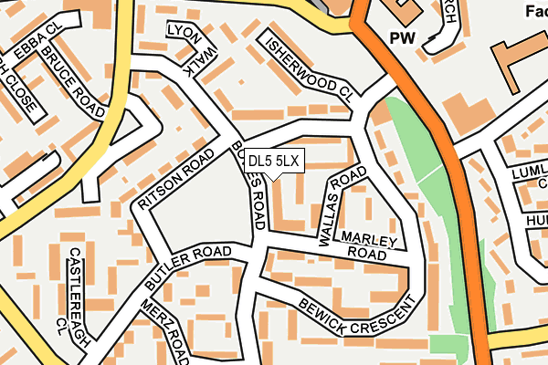 DL5 5LX map - OS OpenMap – Local (Ordnance Survey)