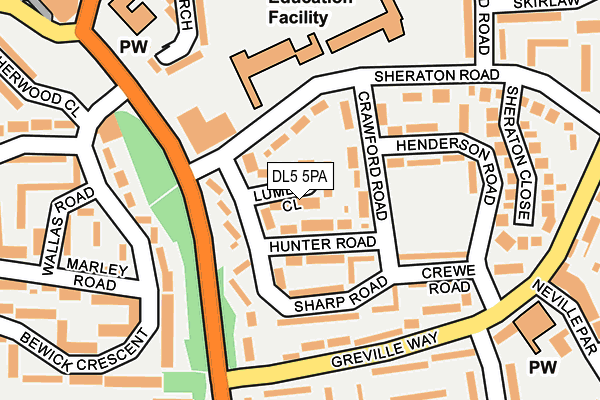 DL5 5PA map - OS OpenMap – Local (Ordnance Survey)