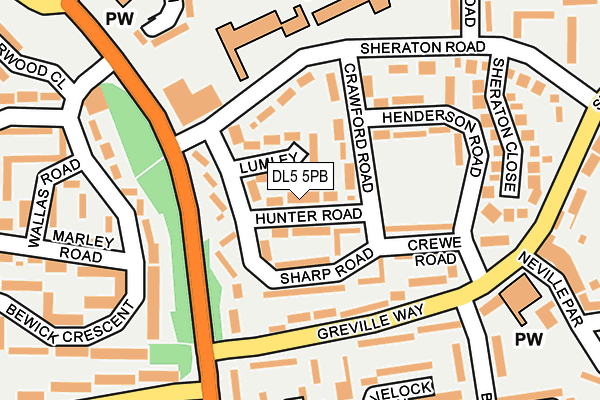 DL5 5PB map - OS OpenMap – Local (Ordnance Survey)