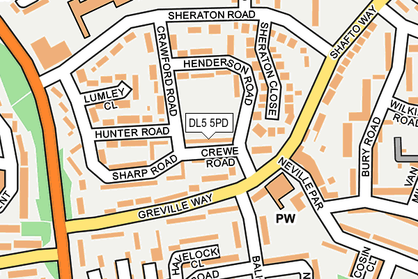 DL5 5PD map - OS OpenMap – Local (Ordnance Survey)