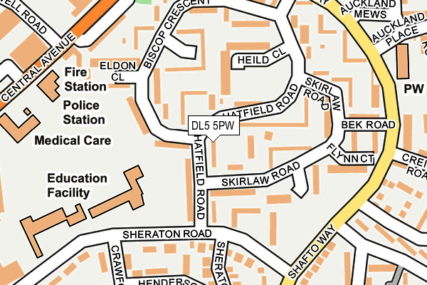 DL5 5PW map - OS OpenMap – Local (Ordnance Survey)
