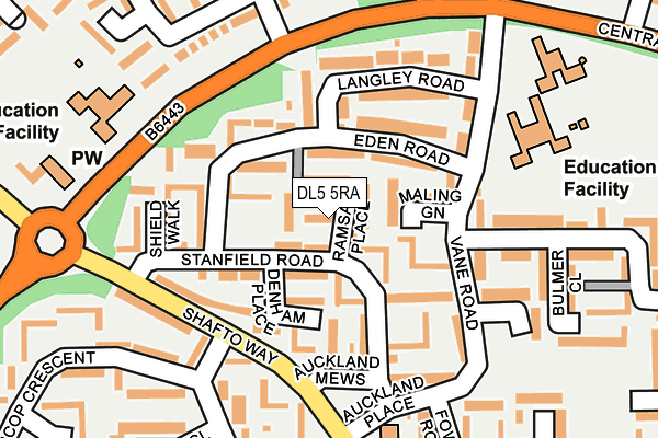 DL5 5RA map - OS OpenMap – Local (Ordnance Survey)