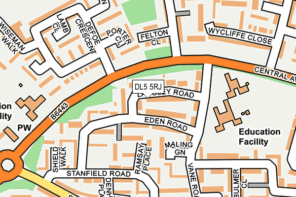 DL5 5RJ map - OS OpenMap – Local (Ordnance Survey)
