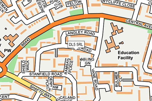 DL5 5RL map - OS OpenMap – Local (Ordnance Survey)