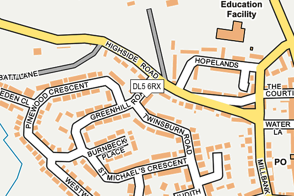 DL5 6RX map - OS OpenMap – Local (Ordnance Survey)