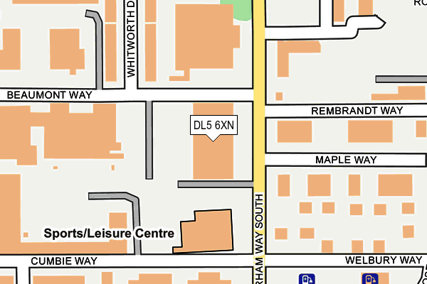 DL5 6XN map - OS OpenMap – Local (Ordnance Survey)