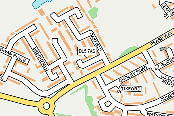 DL5 7AS map - OS OpenMap – Local (Ordnance Survey)