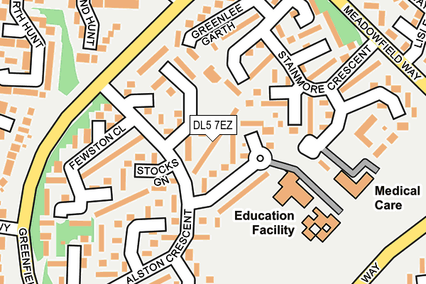 DL5 7EZ map - OS OpenMap – Local (Ordnance Survey)