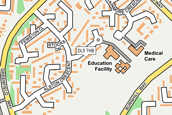 DL5 7HB map - OS OpenMap – Local (Ordnance Survey)