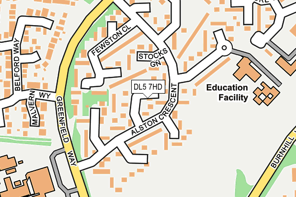 DL5 7HD map - OS OpenMap – Local (Ordnance Survey)