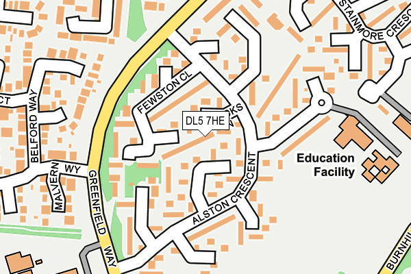 DL5 7HE map - OS OpenMap – Local (Ordnance Survey)