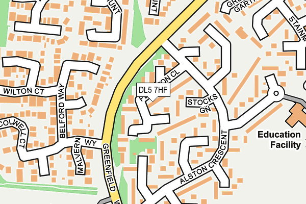 DL5 7HF map - OS OpenMap – Local (Ordnance Survey)