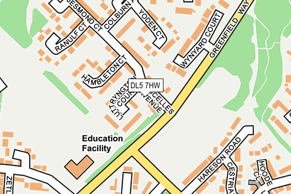 DL5 7HW map - OS OpenMap – Local (Ordnance Survey)