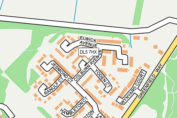 DL5 7HX map - OS OpenMap – Local (Ordnance Survey)