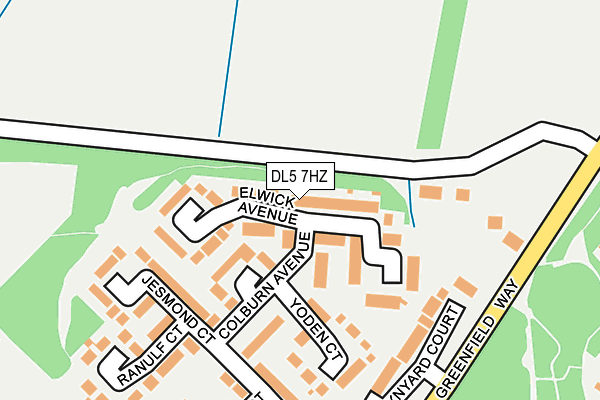 DL5 7HZ map - OS OpenMap – Local (Ordnance Survey)