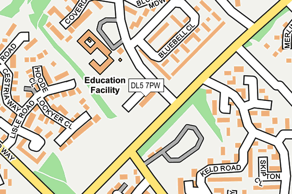 DL5 7PW map - OS OpenMap – Local (Ordnance Survey)