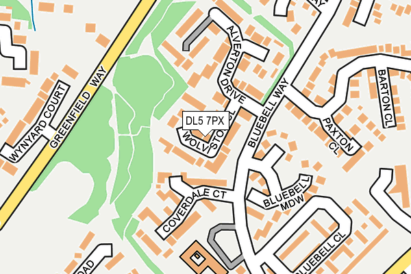 DL5 7PX map - OS OpenMap – Local (Ordnance Survey)