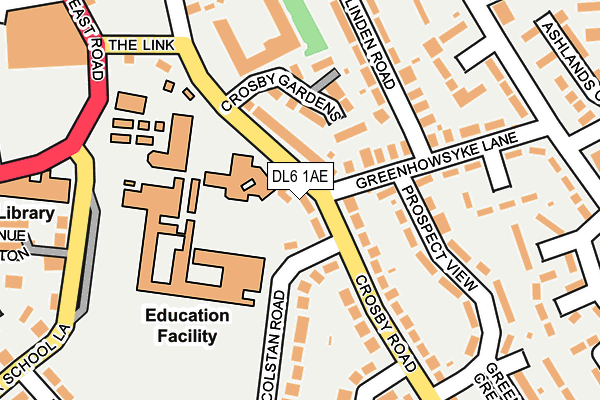 DL6 1AE map - OS OpenMap – Local (Ordnance Survey)