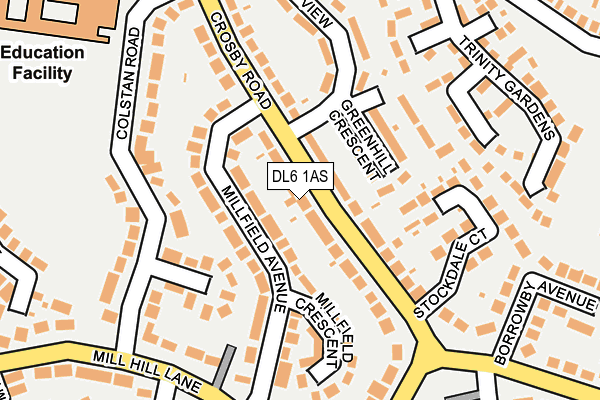 DL6 1AS map - OS OpenMap – Local (Ordnance Survey)