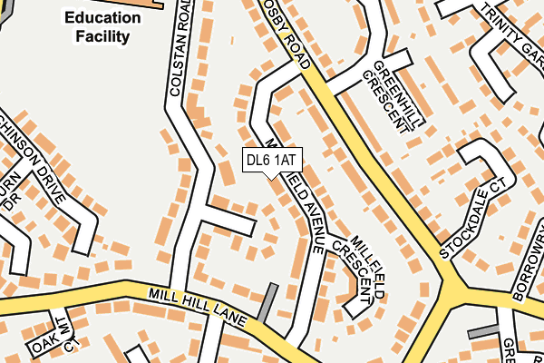 DL6 1AT map - OS OpenMap – Local (Ordnance Survey)