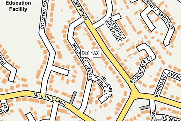 DL6 1AX map - OS OpenMap – Local (Ordnance Survey)