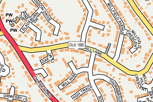 DL6 1BB map - OS OpenMap – Local (Ordnance Survey)