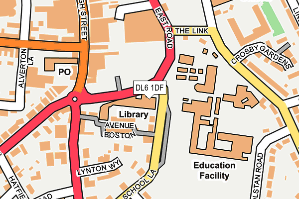 DL6 1DF map - OS OpenMap – Local (Ordnance Survey)