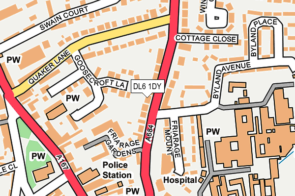 DL6 1DY map - OS OpenMap – Local (Ordnance Survey)