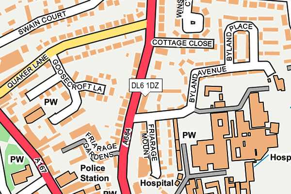 DL6 1DZ map - OS OpenMap – Local (Ordnance Survey)