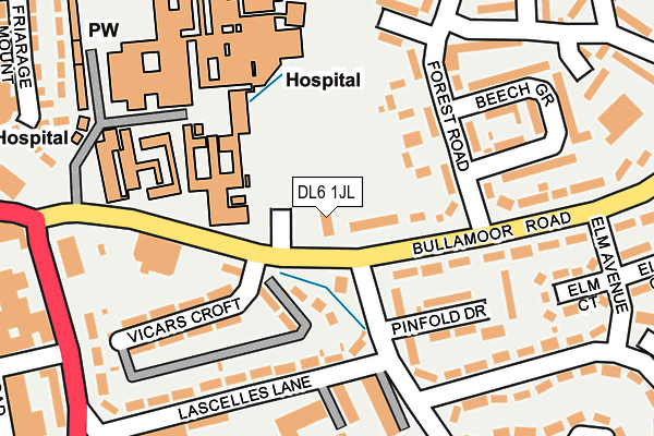 DL6 1JL map - OS OpenMap – Local (Ordnance Survey)
