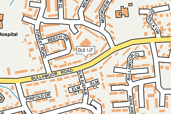 DL6 1JT map - OS OpenMap – Local (Ordnance Survey)