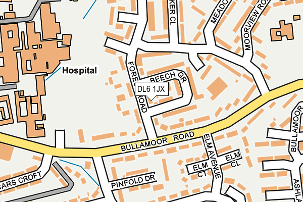 DL6 1JX map - OS OpenMap – Local (Ordnance Survey)