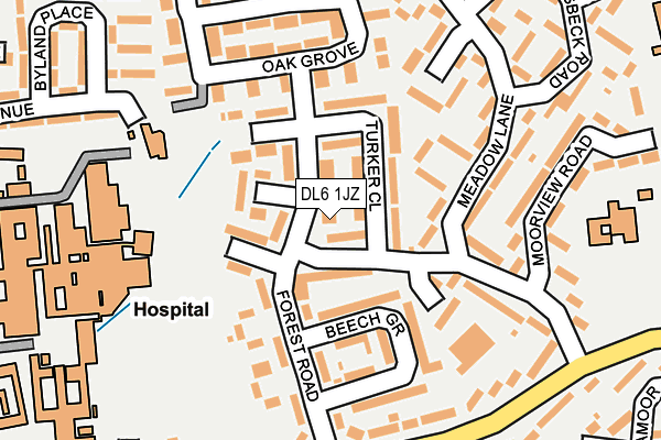 DL6 1JZ map - OS OpenMap – Local (Ordnance Survey)