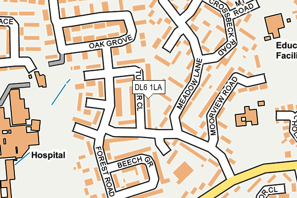 DL6 1LA map - OS OpenMap – Local (Ordnance Survey)