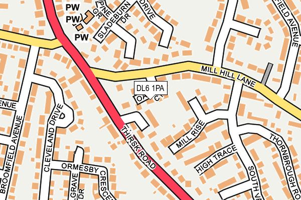 DL6 1PA map - OS OpenMap – Local (Ordnance Survey)