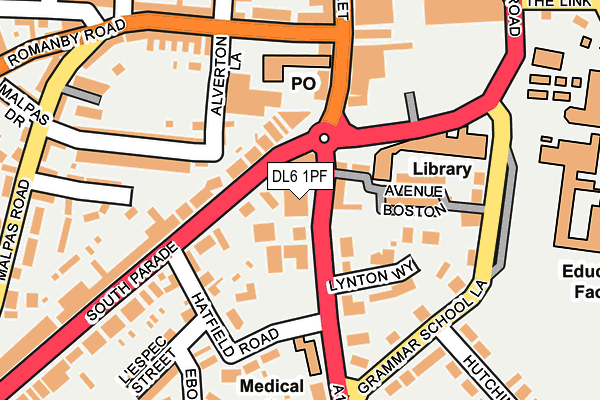 DL6 1PF map - OS OpenMap – Local (Ordnance Survey)