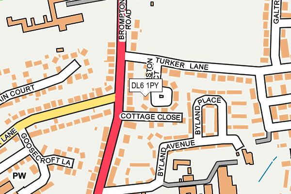 DL6 1PY map - OS OpenMap – Local (Ordnance Survey)