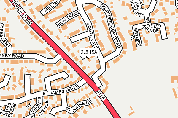 DL6 1SA map - OS OpenMap – Local (Ordnance Survey)