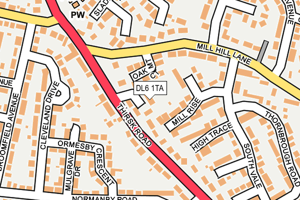 DL6 1TA map - OS OpenMap – Local (Ordnance Survey)