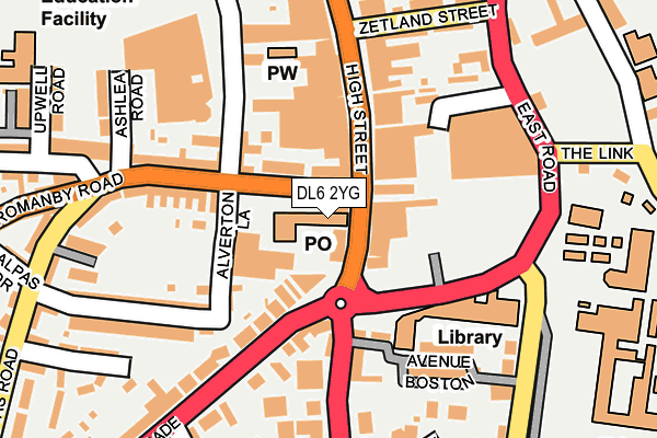 DL6 2YG map - OS OpenMap – Local (Ordnance Survey)