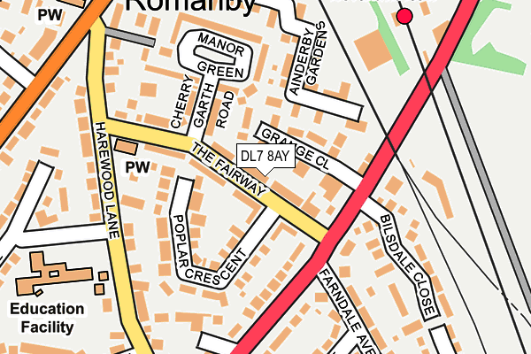 DL7 8AY map - OS OpenMap – Local (Ordnance Survey)