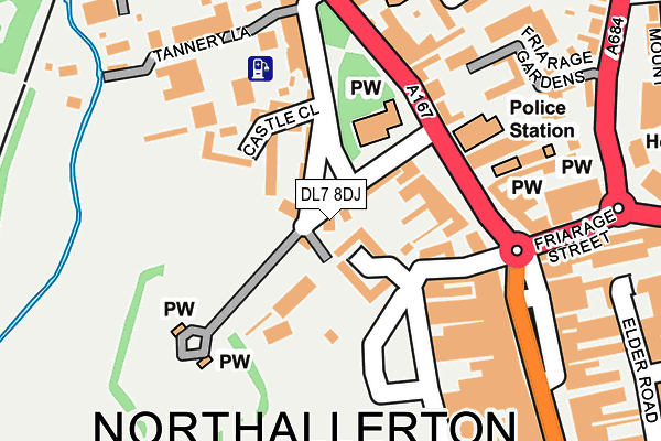 Map of ODDFELLOWS NORTHALLERTON LTD at local scale